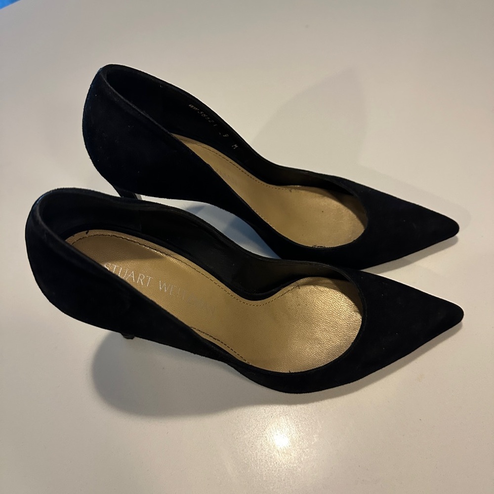 Stuart Weitzman Black Suede Heels - Picture 7 of 10